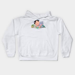 Asian artist child Kids Hoodie